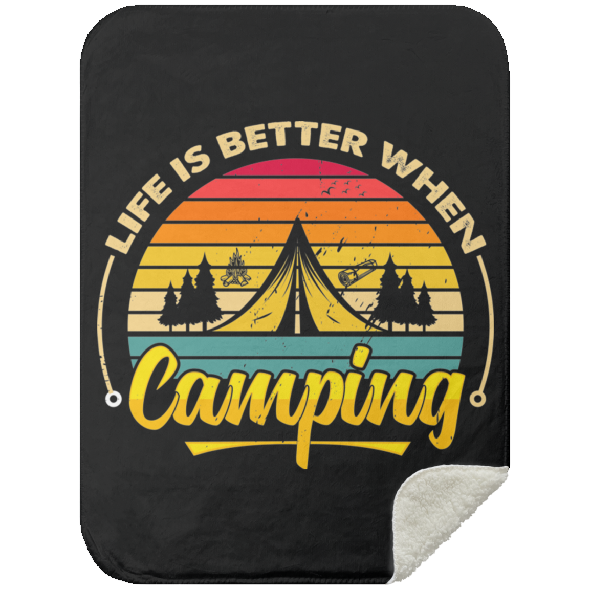 Mink Sherpa Blanket 30x40_Life Is Better_Camping