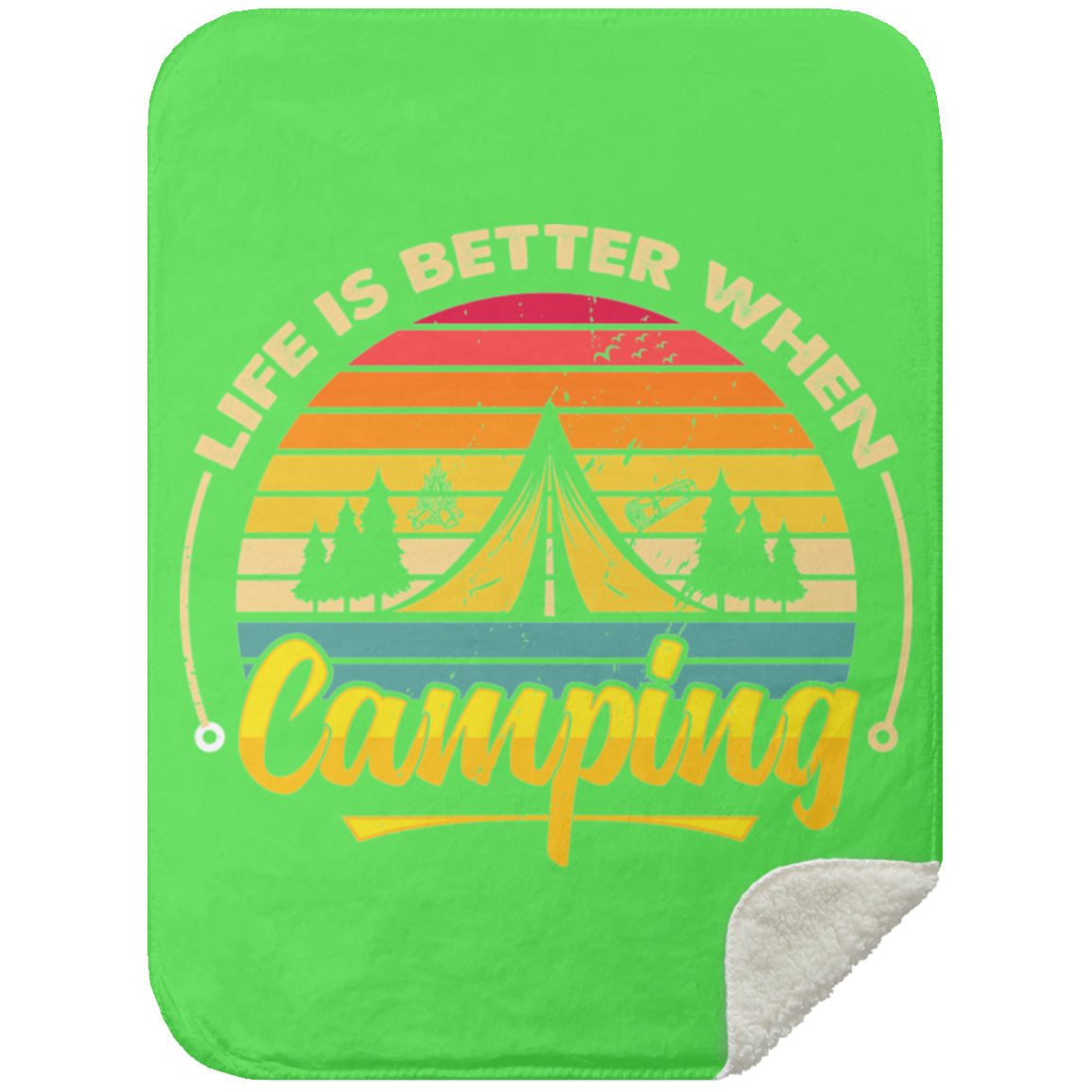 Mink Sherpa Blanket 30x40_Life Is Better_Camping