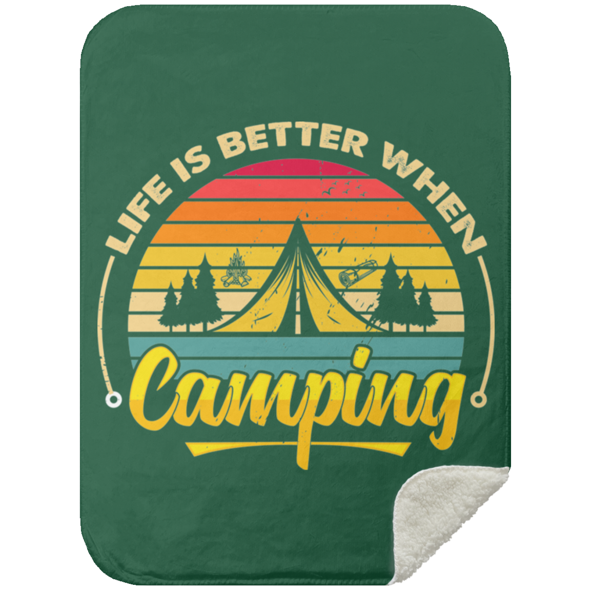 Mink Sherpa Blanket 30x40_Life Is Better_Camping