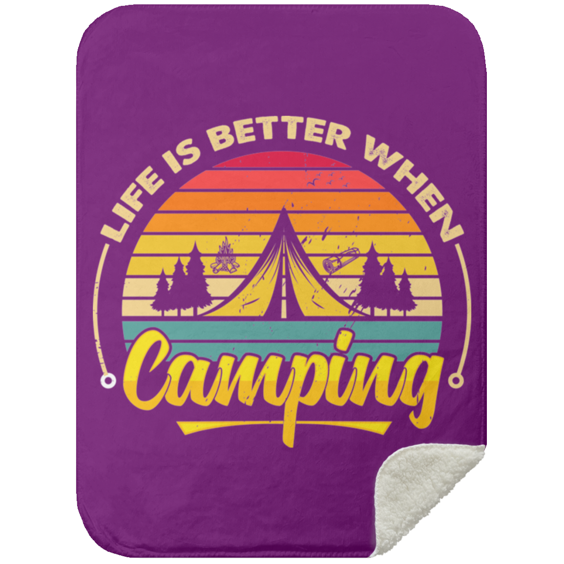 Mink Sherpa Blanket 30x40_Life Is Better_Camping