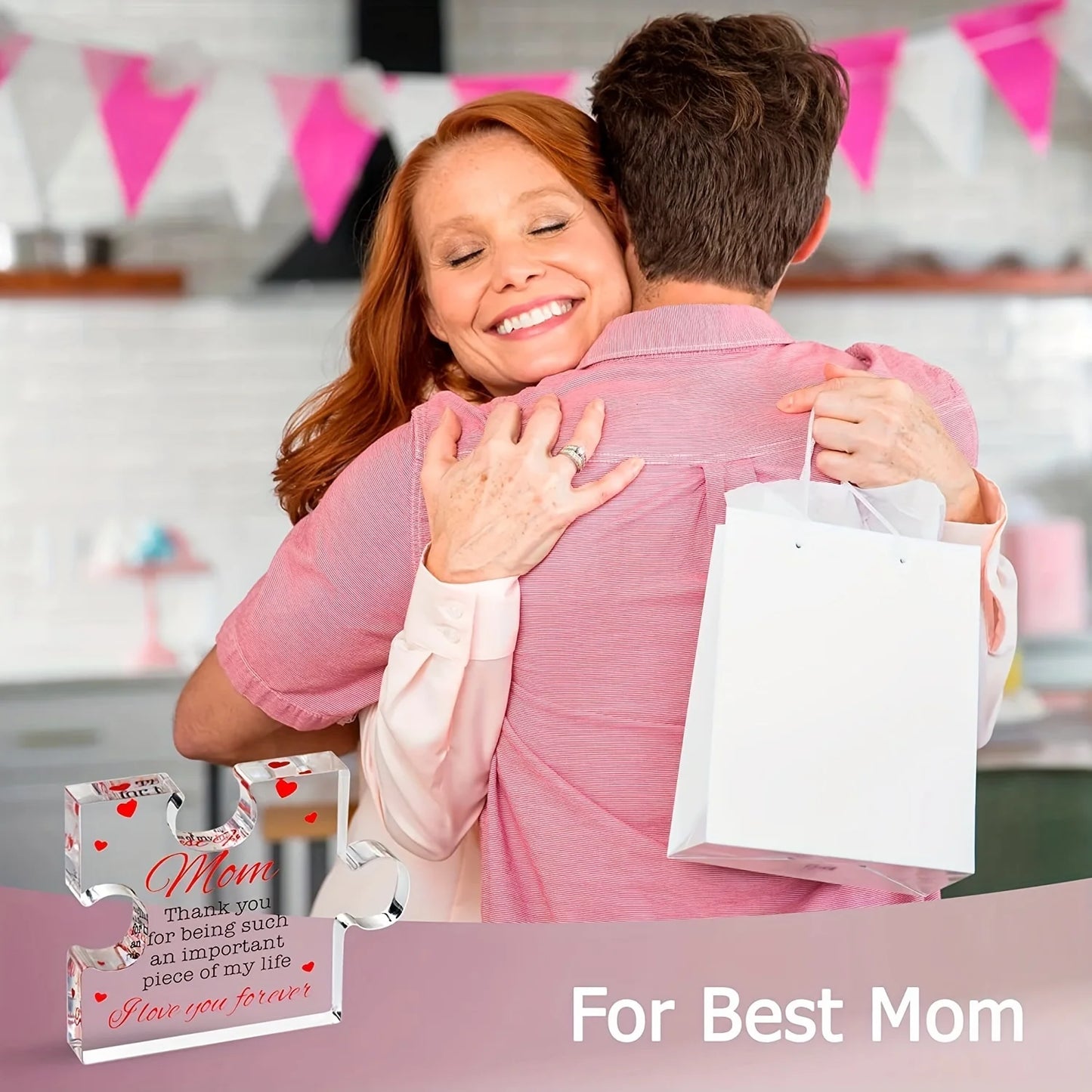 Engraved Acrylic Block Puzzle - Gift for Mom