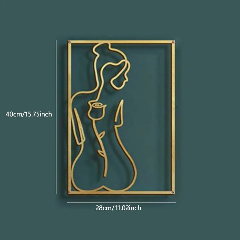 Nordic Iron Wall Art - Abstract Female Design