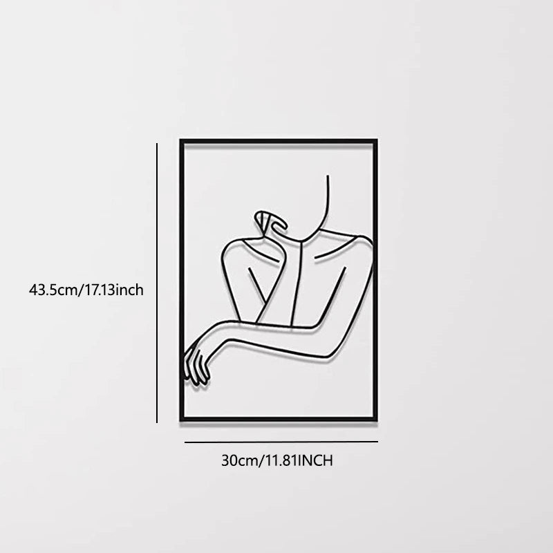Minimalist Female Form - Metal Wall Hanging