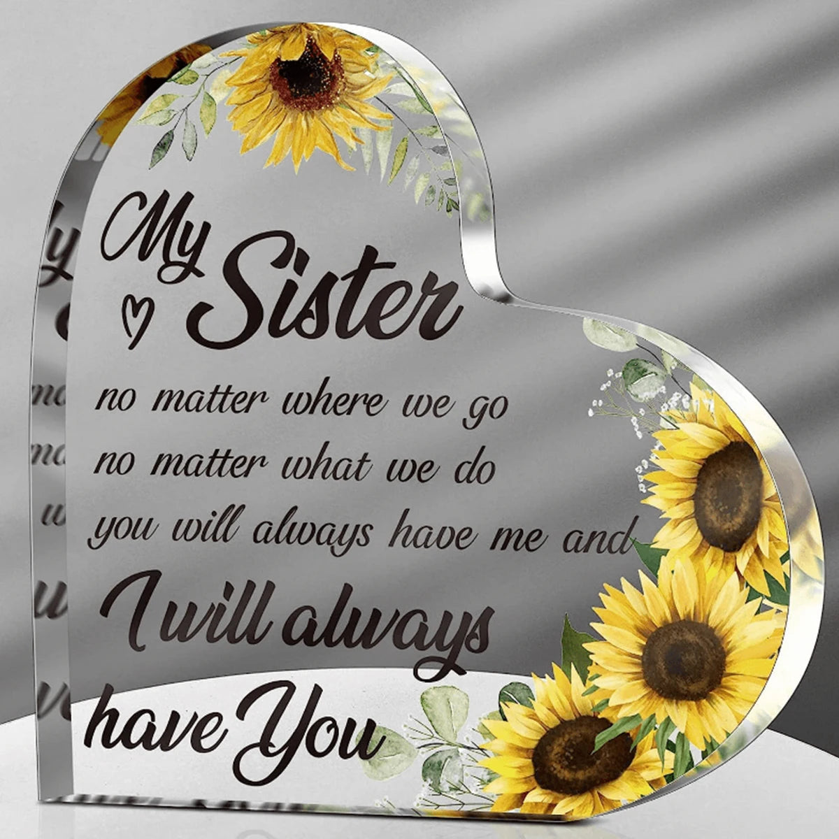 Acrylic Heart Keepsake - Gift for Sister