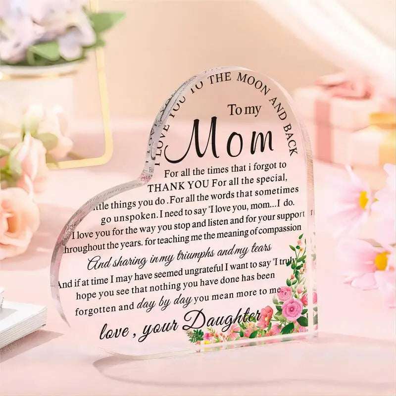 Heart Acrylic Keepsake - Gift for Mom