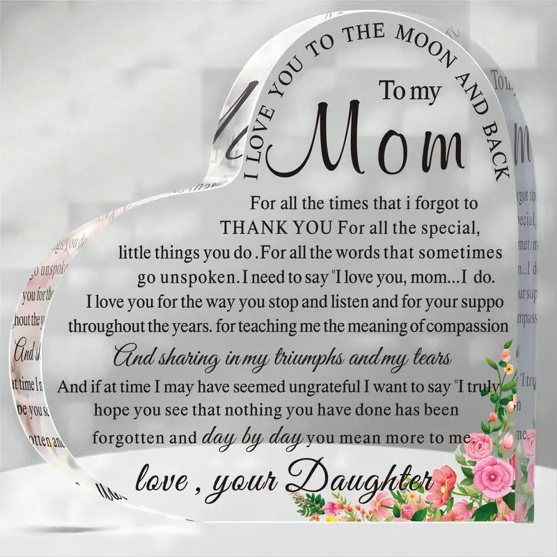 Heart Acrylic Keepsake - Gift for Mom