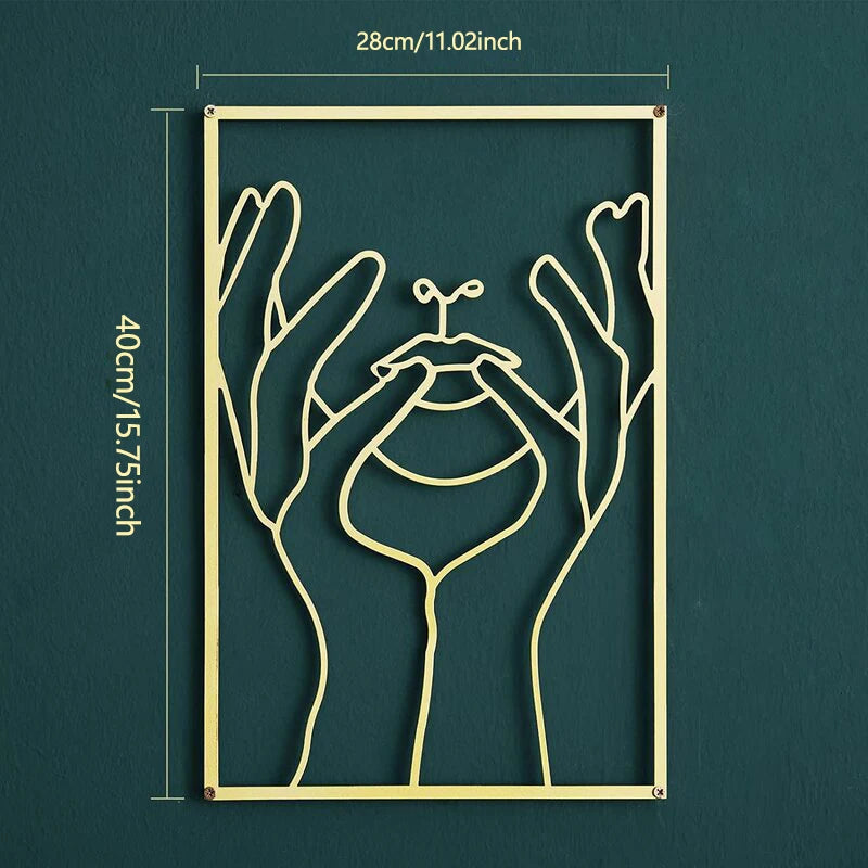 Abstract Metal Wall Art - Female Silhouette