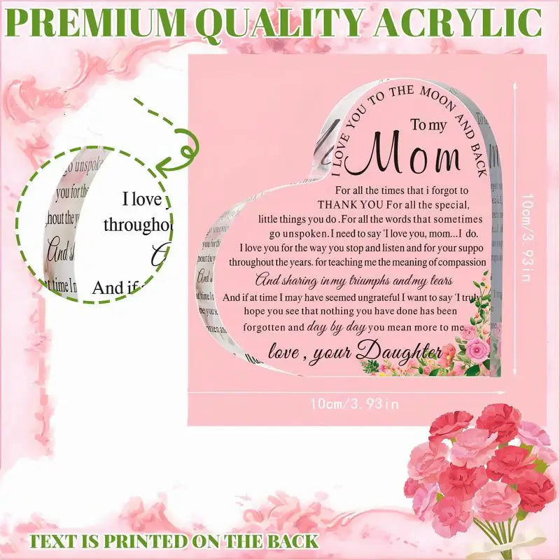 Heart Acrylic Keepsake - Gift for Mom