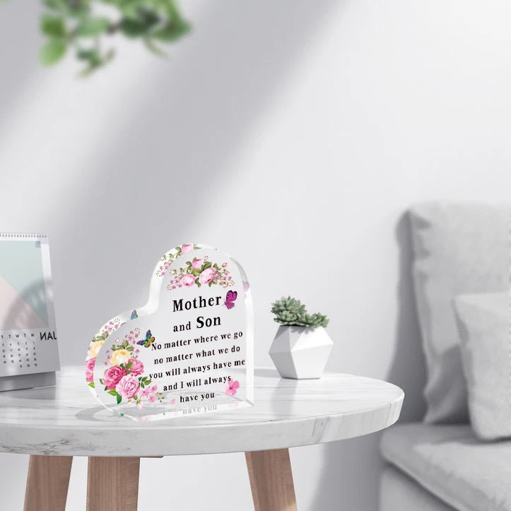 Heart Acrylic Plaque - Gift for Mum