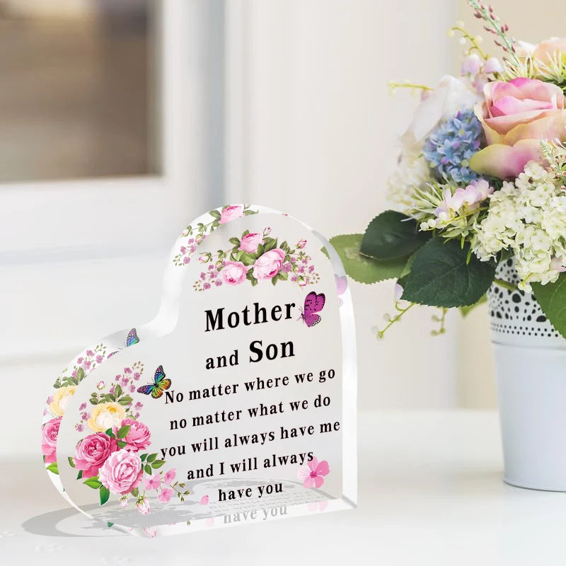Heart Acrylic Plaque - Gift for Mum