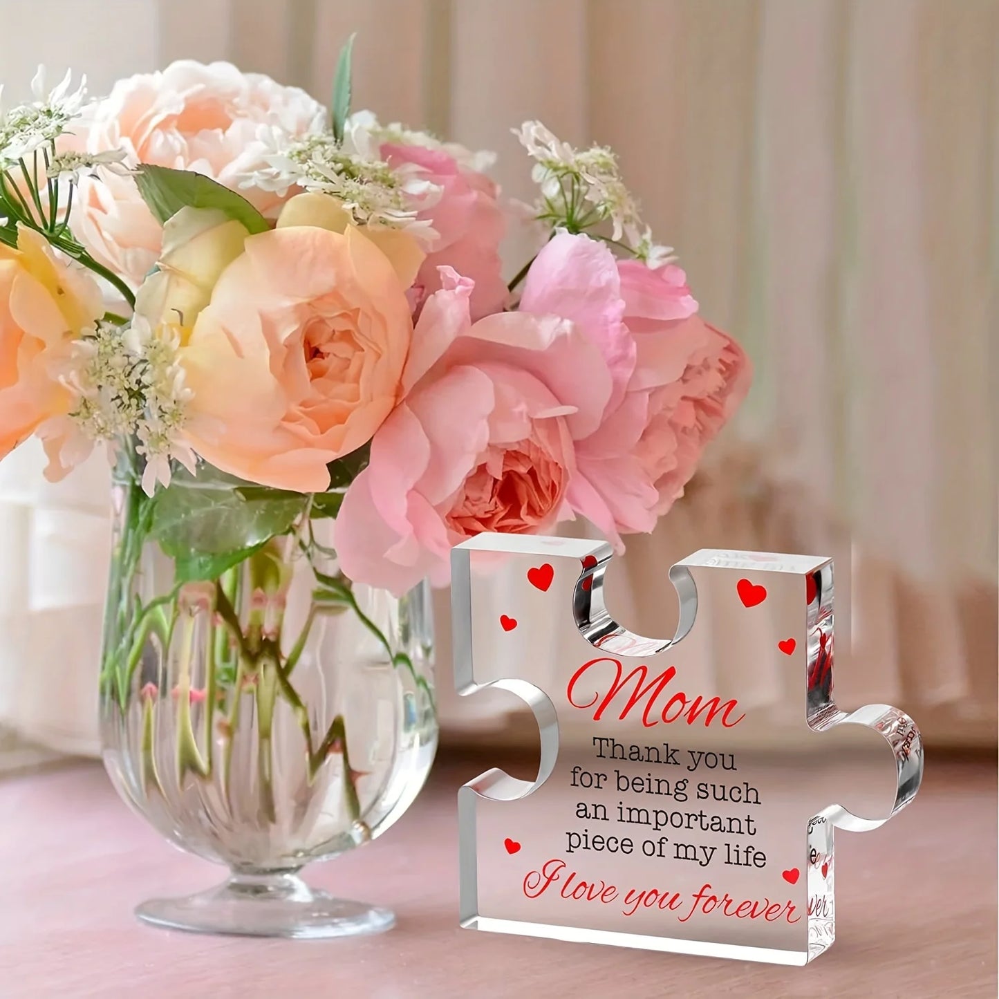 Engraved Acrylic Block Puzzle - Gift for Mom