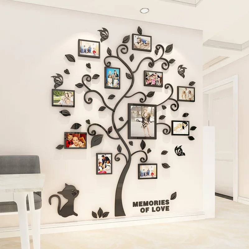 3D Acrylic Family Photo Tree Wall Stickers