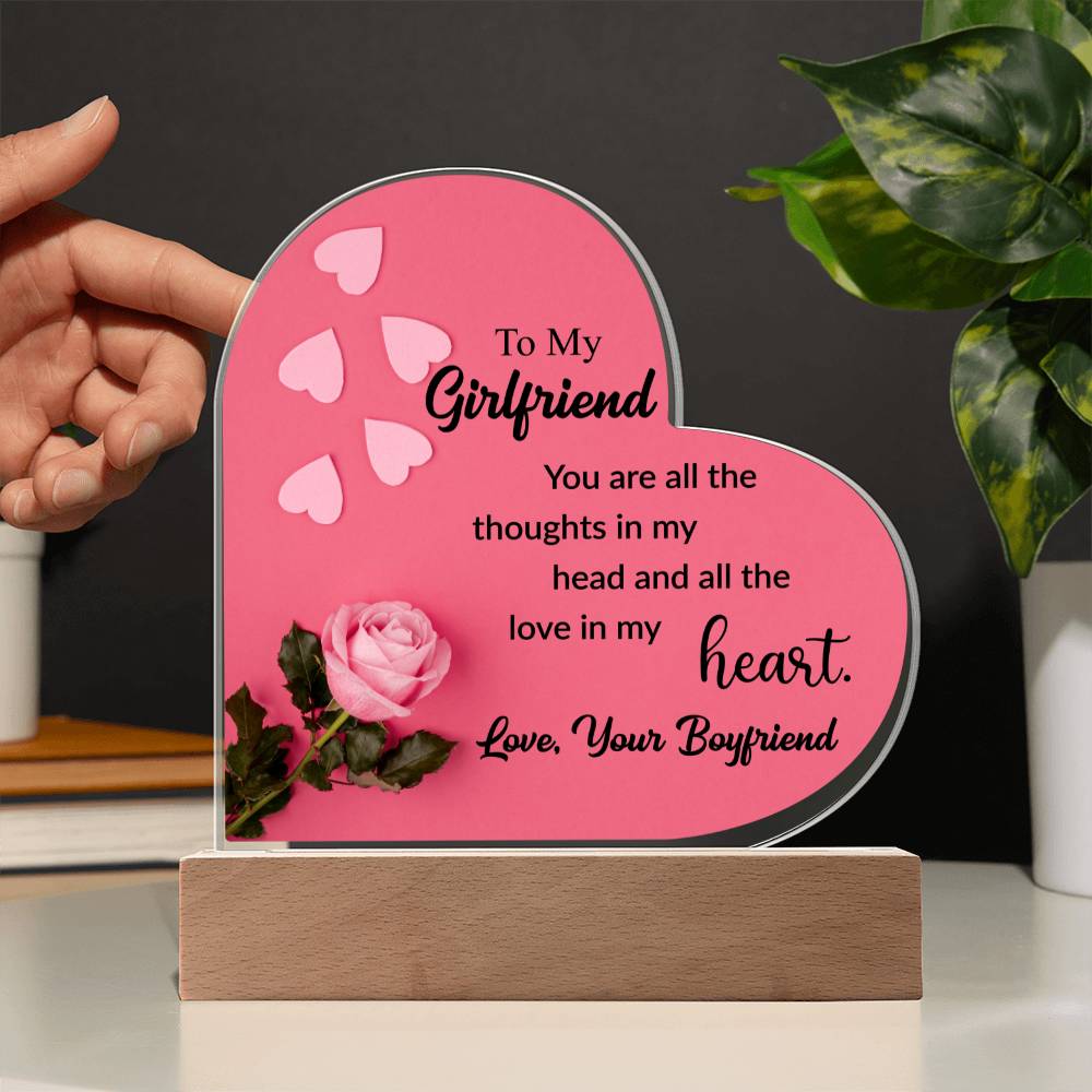 To My Girlfriend | Love Your Boyfriend | Acrylic Heart Plaque