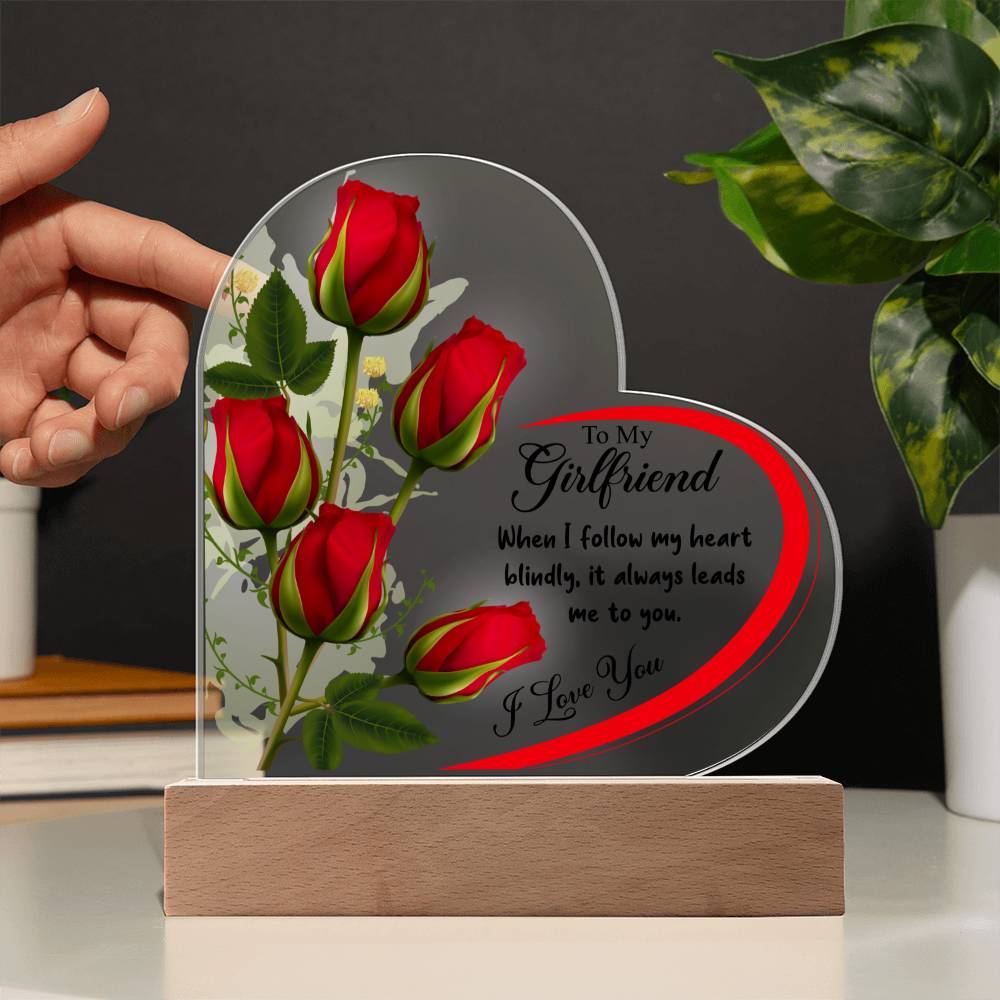 To My Girlfriend | I Love You | Acrylic Heart Plaque