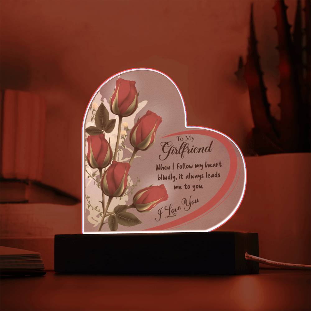To My Girlfriend | I Love You | Acrylic Heart Plaque