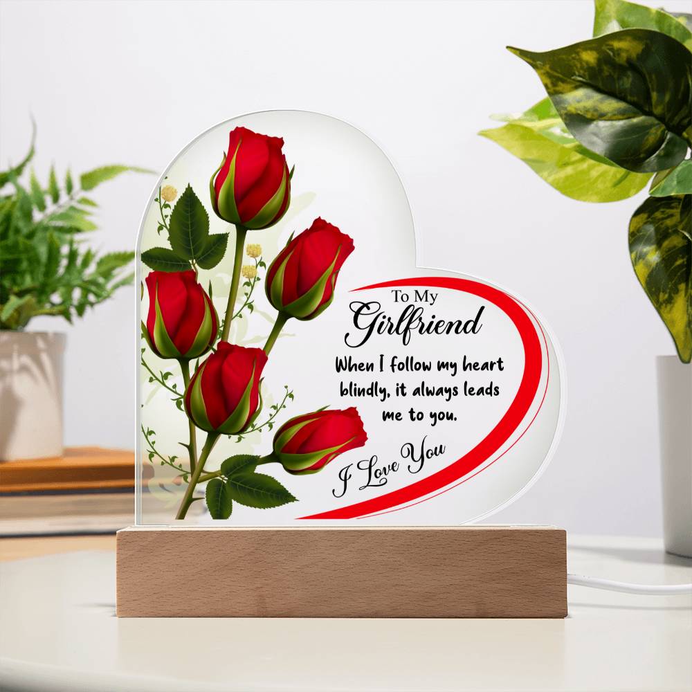 To My Girlfriend | I Love You | Acrylic Heart Plaque