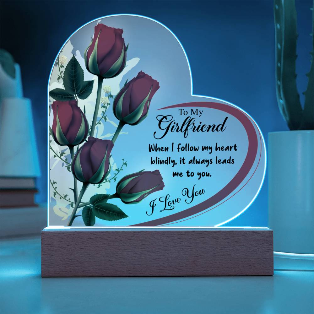 To My Girlfriend | I Love You | Acrylic Heart Plaque