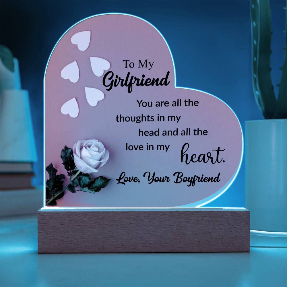 To My Girlfriend | Love Your Boyfriend | Acrylic Heart Plaque