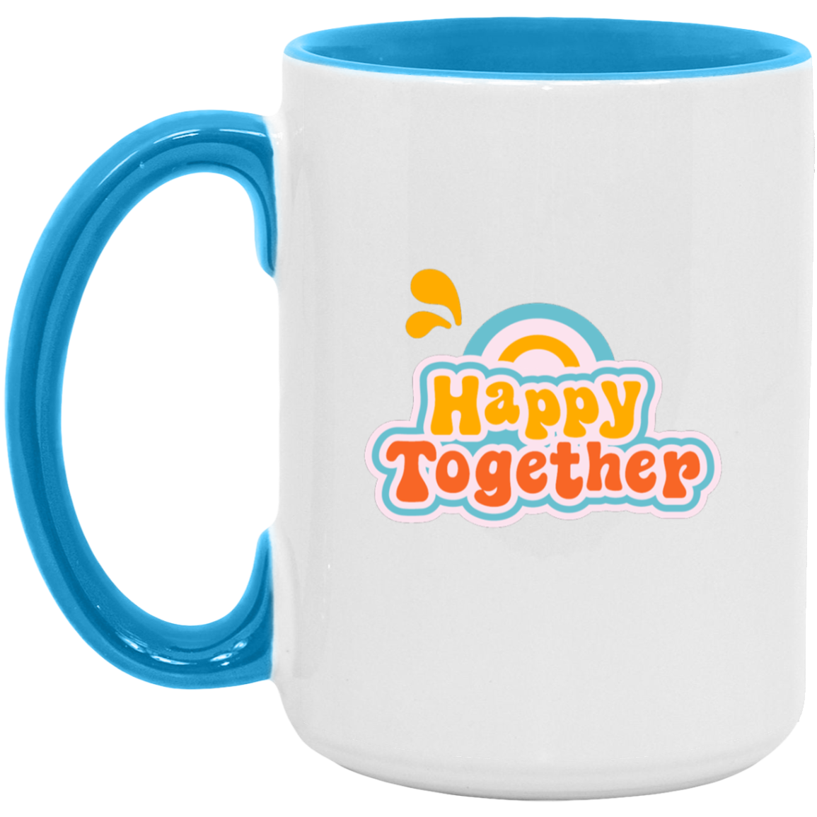 Pink and Orange Happy Together Vibrant Pop Motivational Mug 15OZ