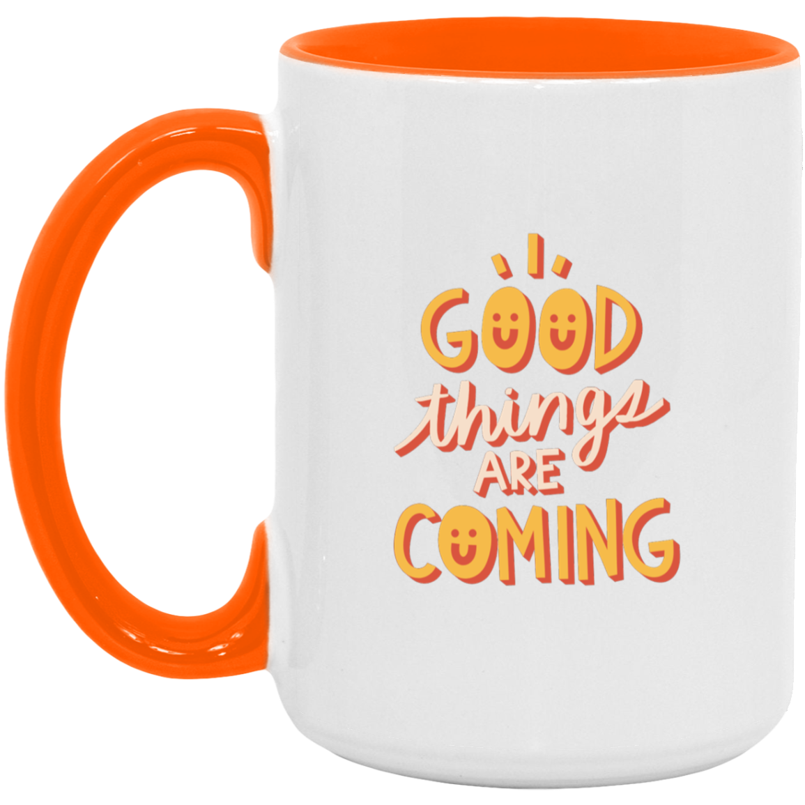 Red Orange Bold Motivational Quote Mug 15oz. Accent Mug