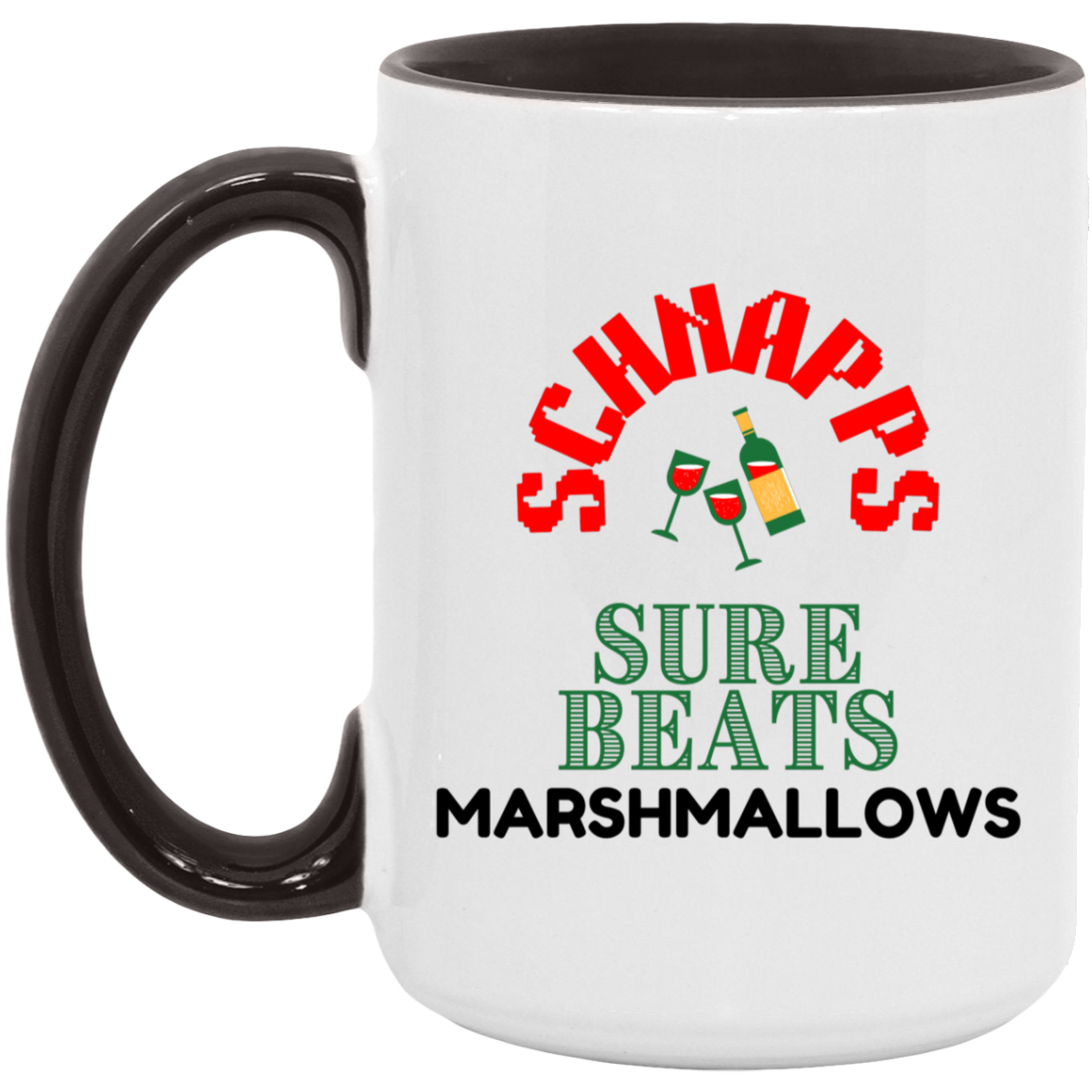 Schnapps Sure Beats Marshmallow Holiday 15oz. Accent Mug