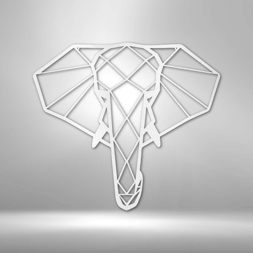 Geometric Elephant Modern Wall Art - Steel Sign