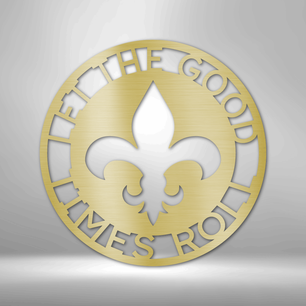 Image of Fleur De Lis Ring Monogram Steel Sign