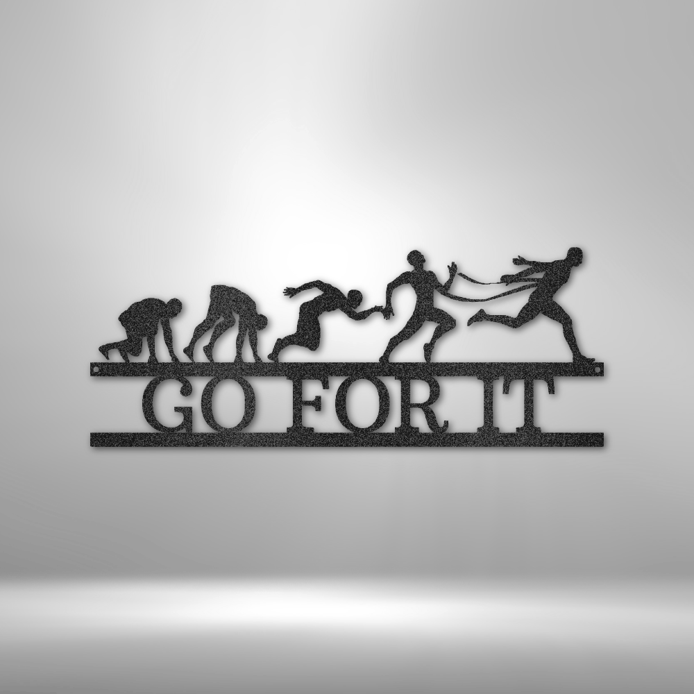 Evolution of Running - Steel Sign for Fitness Wall Deco
