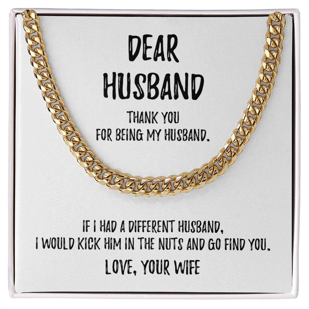 Dear Husband - Cuban Link Chain - Perfect Gift for Him