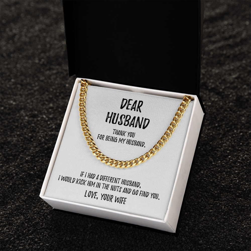 Dear Husband - Cuban Link Chain - Perfect Gift for Him