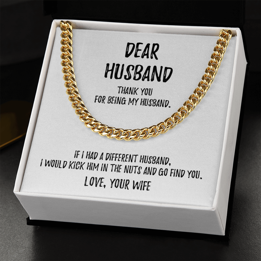 Dear Husband - Cuban Link Chain - Perfect Gift for Him