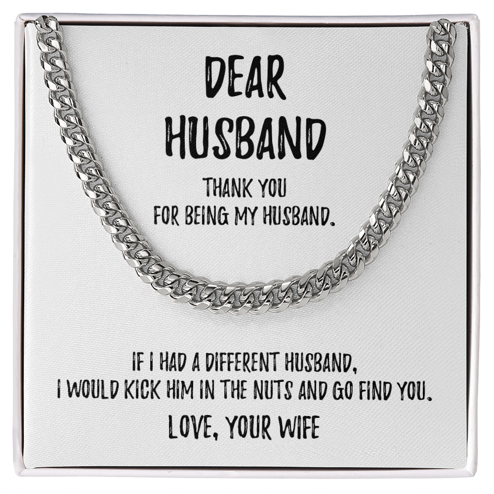 Dear Husband - Cuban Link Chain - Perfect Gift for Him