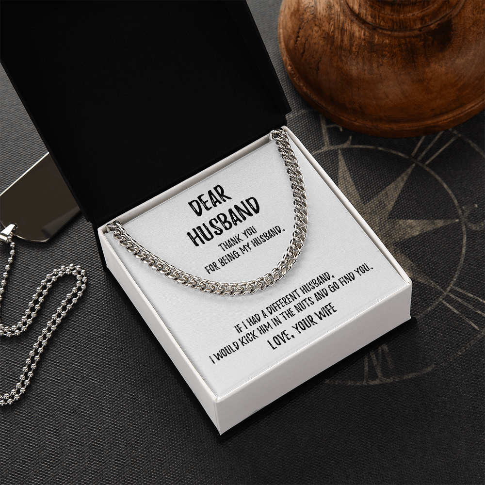 Dear Husband - Cuban Link Chain - Perfect Gift for Him
