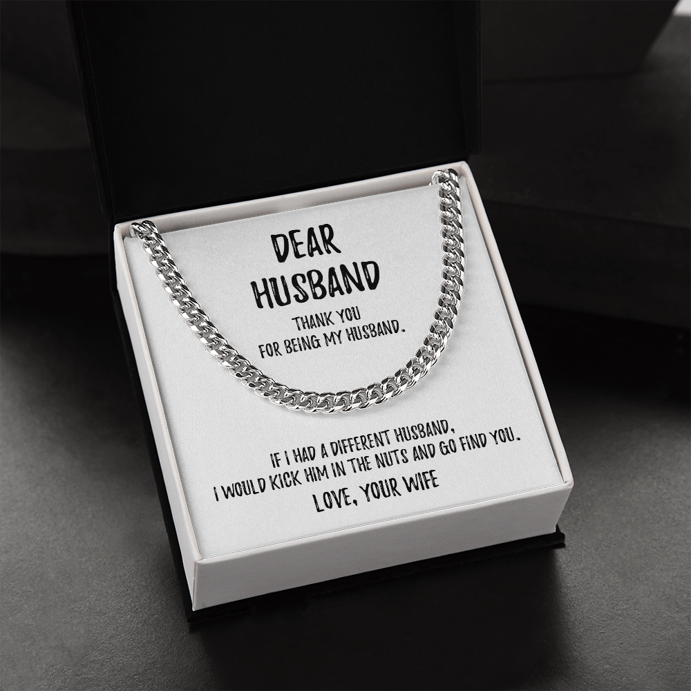 Dear Husband - Cuban Link Chain - Perfect Gift for Him