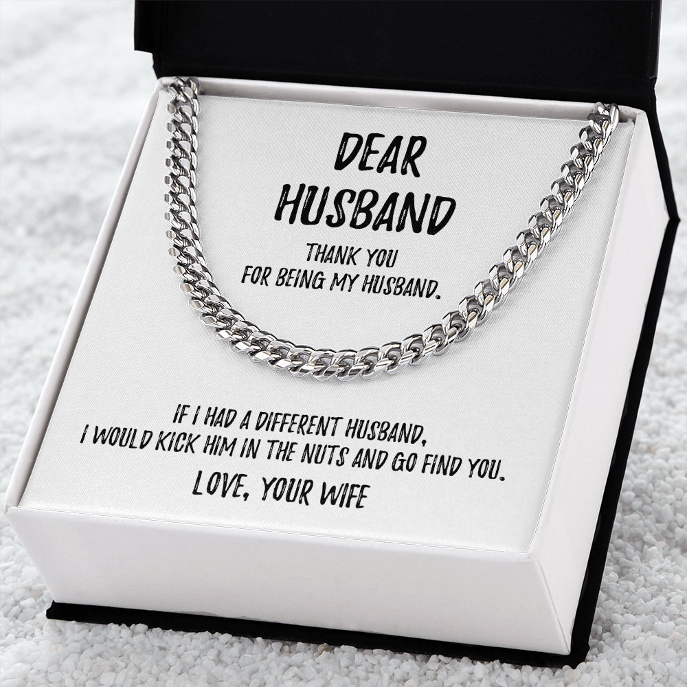 Dear Husband - Cuban Link Chain - Perfect Gift for Him