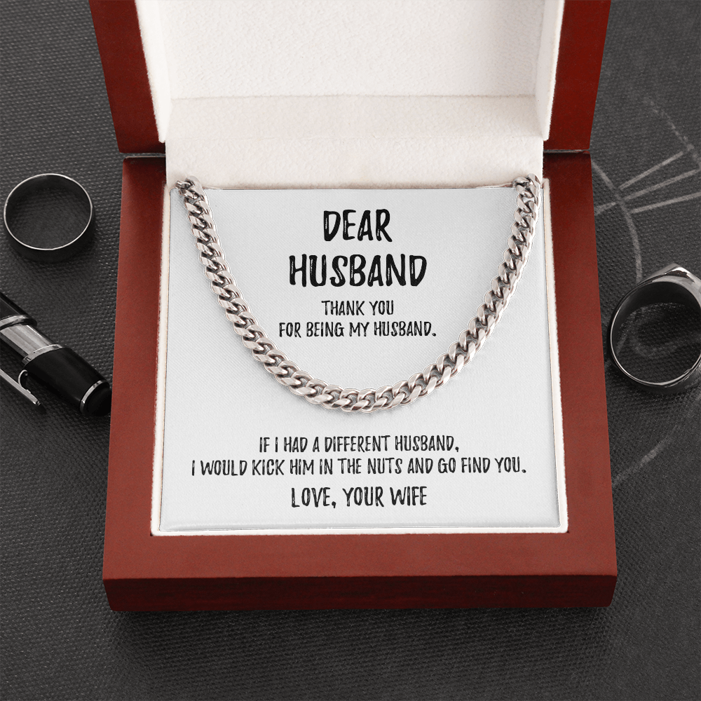 Dear Husband - Cuban Link Chain - Perfect Gift for Him