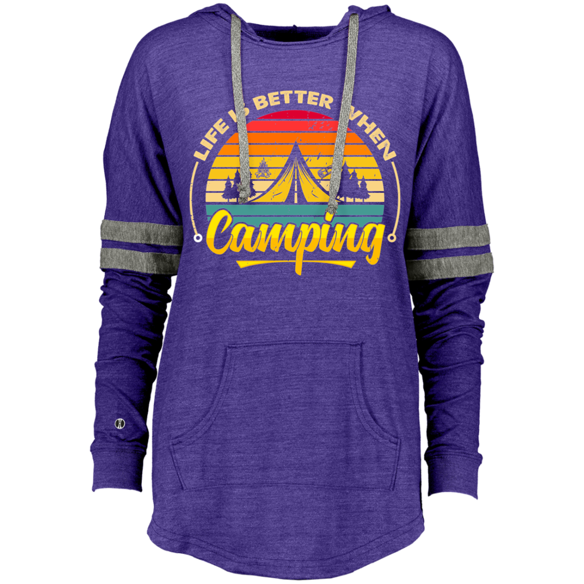 Ladies Hooded Low Key Pullover_camping