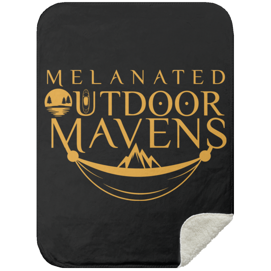 logo gold Premium Sherpa Blanket 30x40