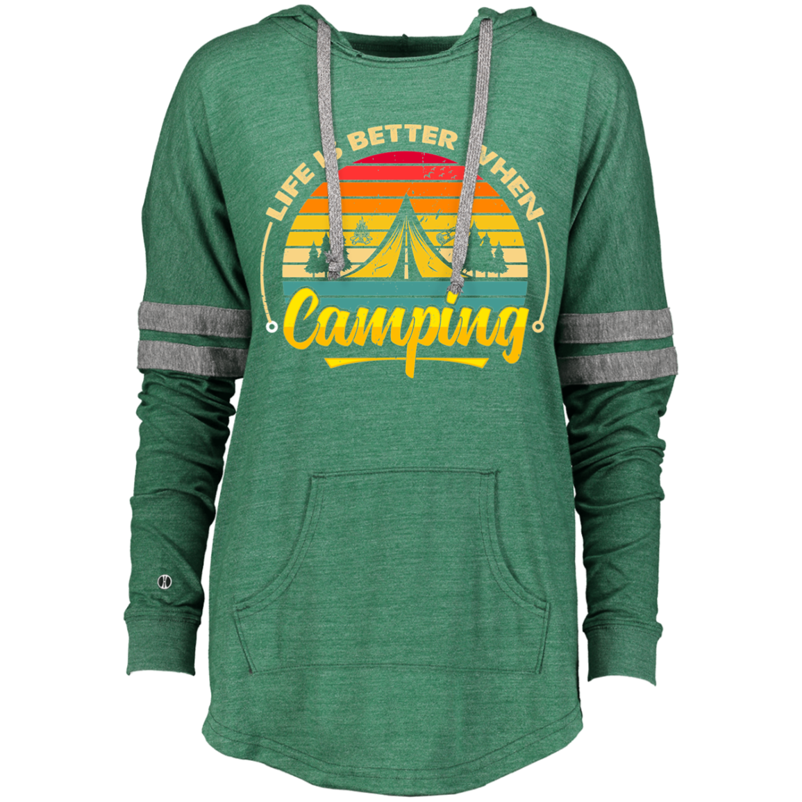 Ladies Hooded Low Key Pullover_camping