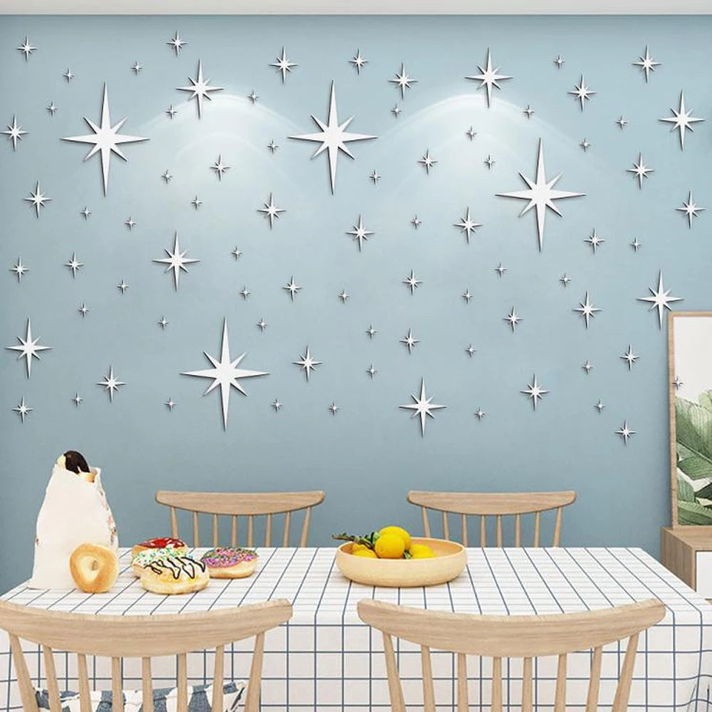 Star Mirror Wall Stickers - DIY Home Décor