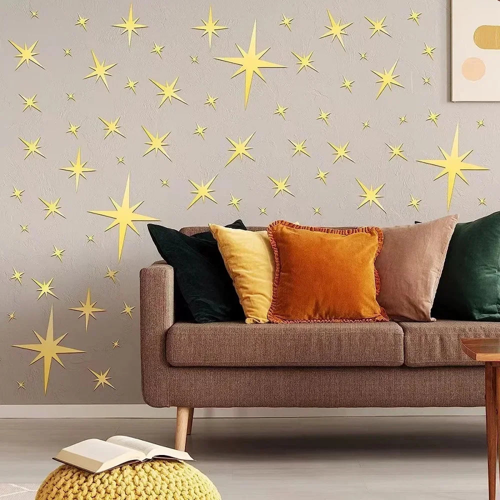 Star Mirror Wall Stickers - DIY Home Décor