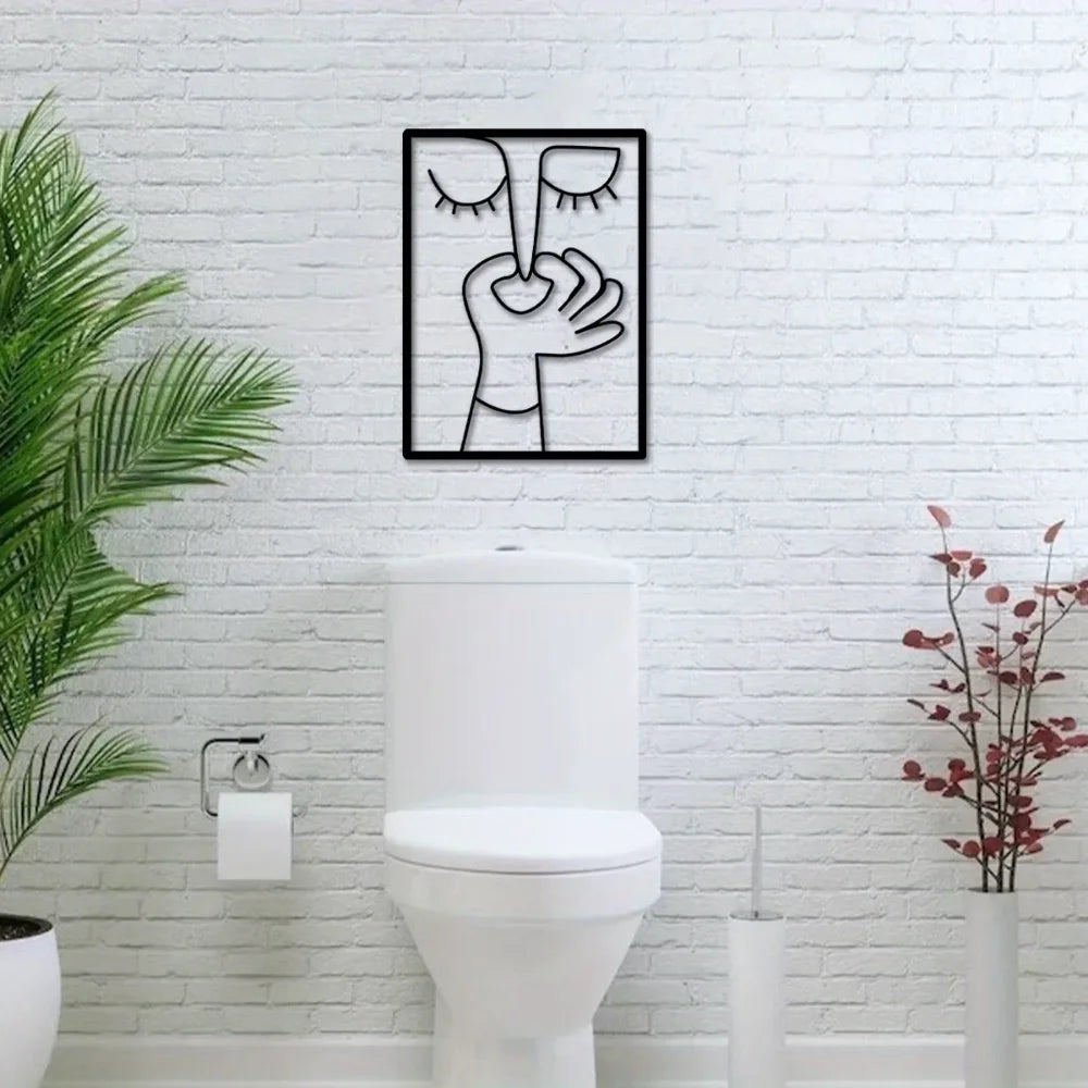 Funny Metal Toilet Wall Art - Bathroom Decor