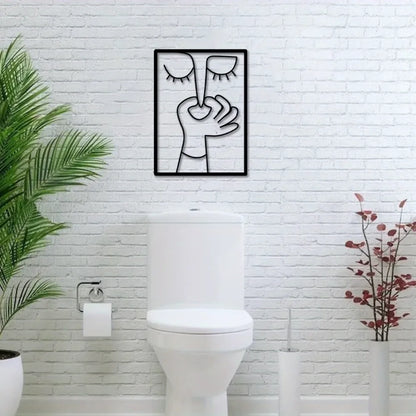 Funny Metal Toilet Wall Art - Bathroom Decor