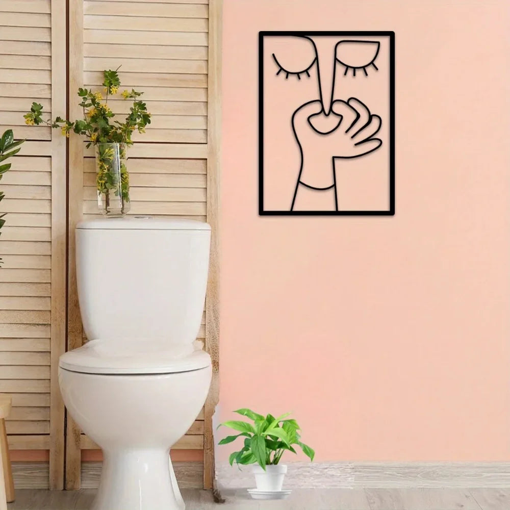 Funny Metal Toilet Wall Art - Bathroom Decor