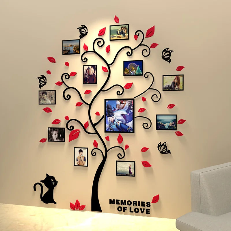 3D Acrylic Family Photo Tree Wall Stickers