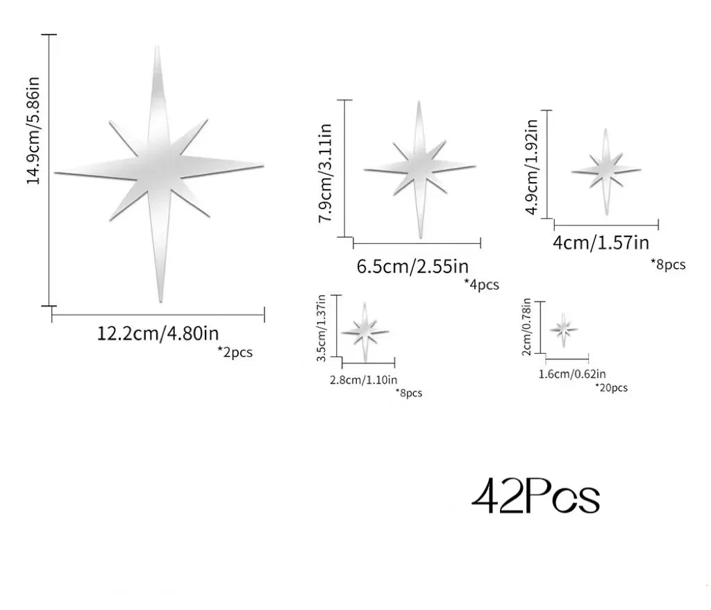 Star Mirror Wall Stickers - DIY Home Décor