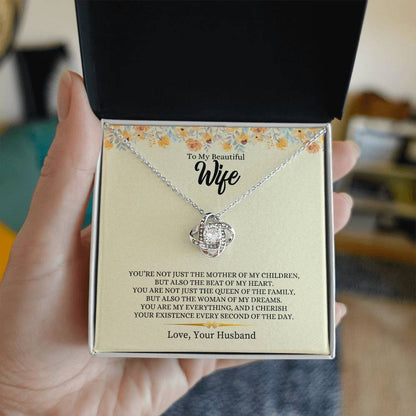 To My Beautiful Wife | Love Knot Necklace