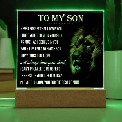 To My Son | I Love you| Acrylic Square Plaque
