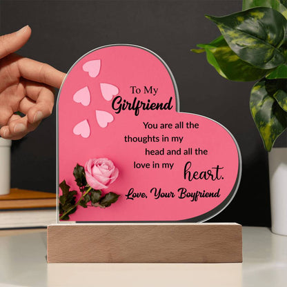 To My Girlfriend | Love Your Boyfriend | Acrylic Heart Plaque