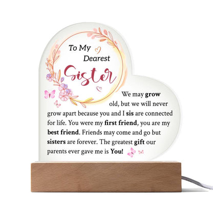 To My Sister | Always Remember | Acrylic Heart Plaque